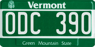 VT license plate ODC390