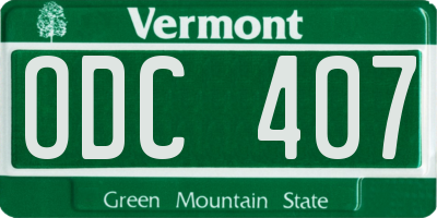 VT license plate ODC407