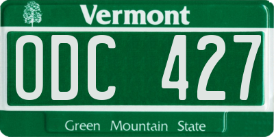 VT license plate ODC427