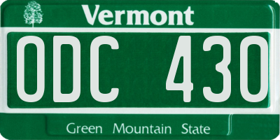 VT license plate ODC430