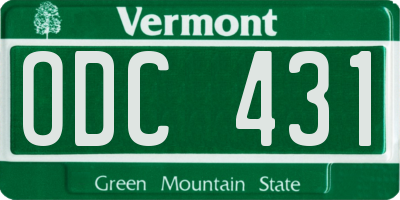 VT license plate ODC431