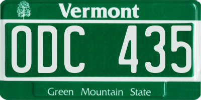 VT license plate ODC435