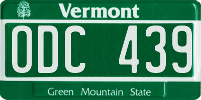 VT license plate ODC439
