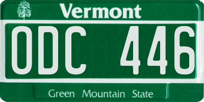 VT license plate ODC446
