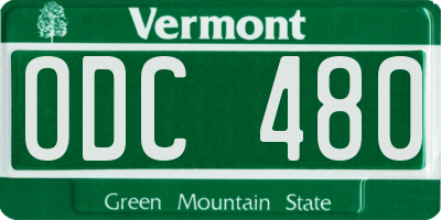 VT license plate ODC480