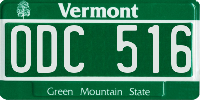 VT license plate ODC516