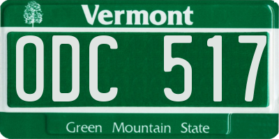 VT license plate ODC517