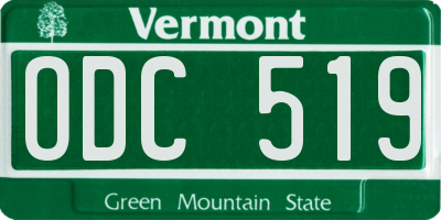 VT license plate ODC519