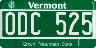 VT license plate ODC525