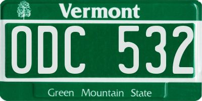 VT license plate ODC532