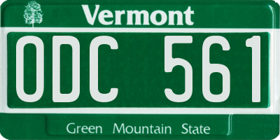 VT license plate ODC561