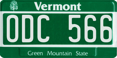 VT license plate ODC566