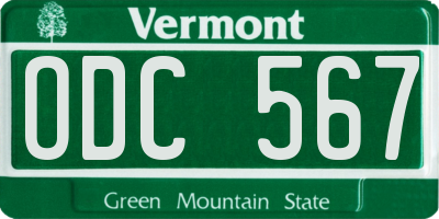 VT license plate ODC567