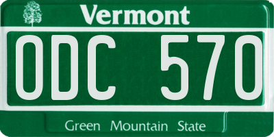 VT license plate ODC570