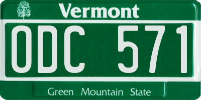 VT license plate ODC571