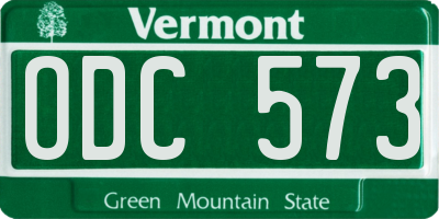 VT license plate ODC573