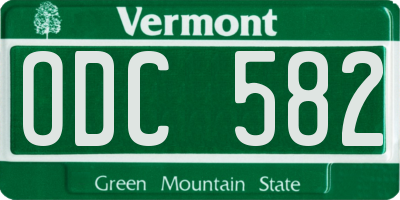 VT license plate ODC582