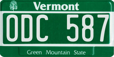 VT license plate ODC587