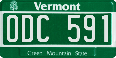 VT license plate ODC591