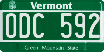 VT license plate ODC592