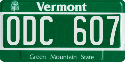 VT license plate ODC607