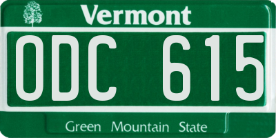 VT license plate ODC615