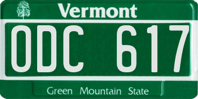 VT license plate ODC617