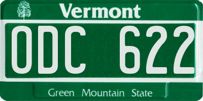 VT license plate ODC622