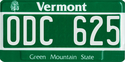 VT license plate ODC625