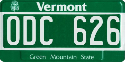 VT license plate ODC626