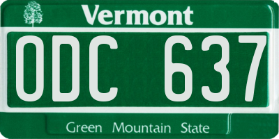 VT license plate ODC637