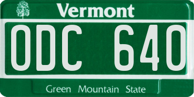 VT license plate ODC640