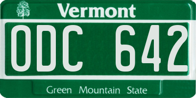 VT license plate ODC642