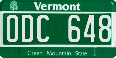 VT license plate ODC648
