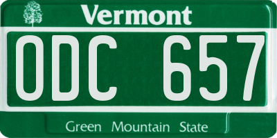 VT license plate ODC657