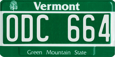 VT license plate ODC664