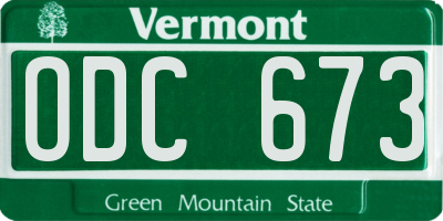 VT license plate ODC673