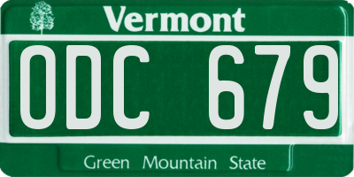 VT license plate ODC679