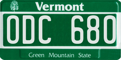 VT license plate ODC680