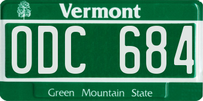 VT license plate ODC684