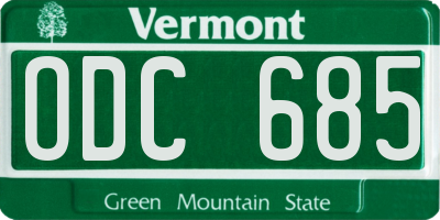 VT license plate ODC685