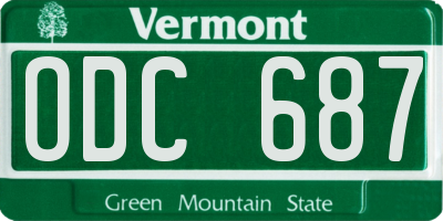 VT license plate ODC687