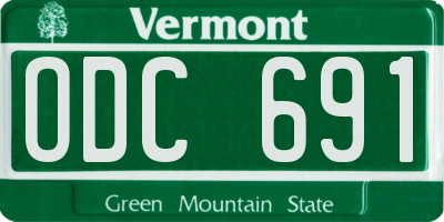 VT license plate ODC691