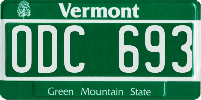 VT license plate ODC693