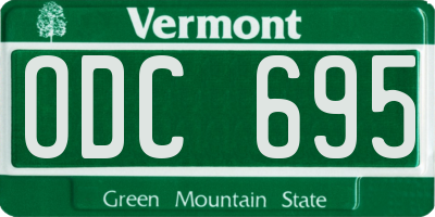VT license plate ODC695
