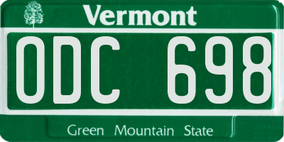 VT license plate ODC698