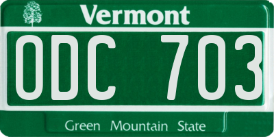 VT license plate ODC703
