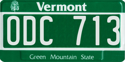VT license plate ODC713