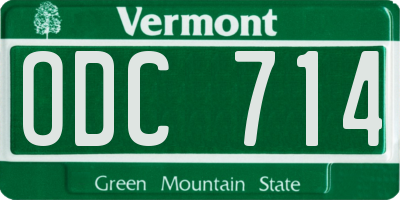 VT license plate ODC714