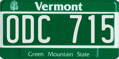 VT license plate ODC715